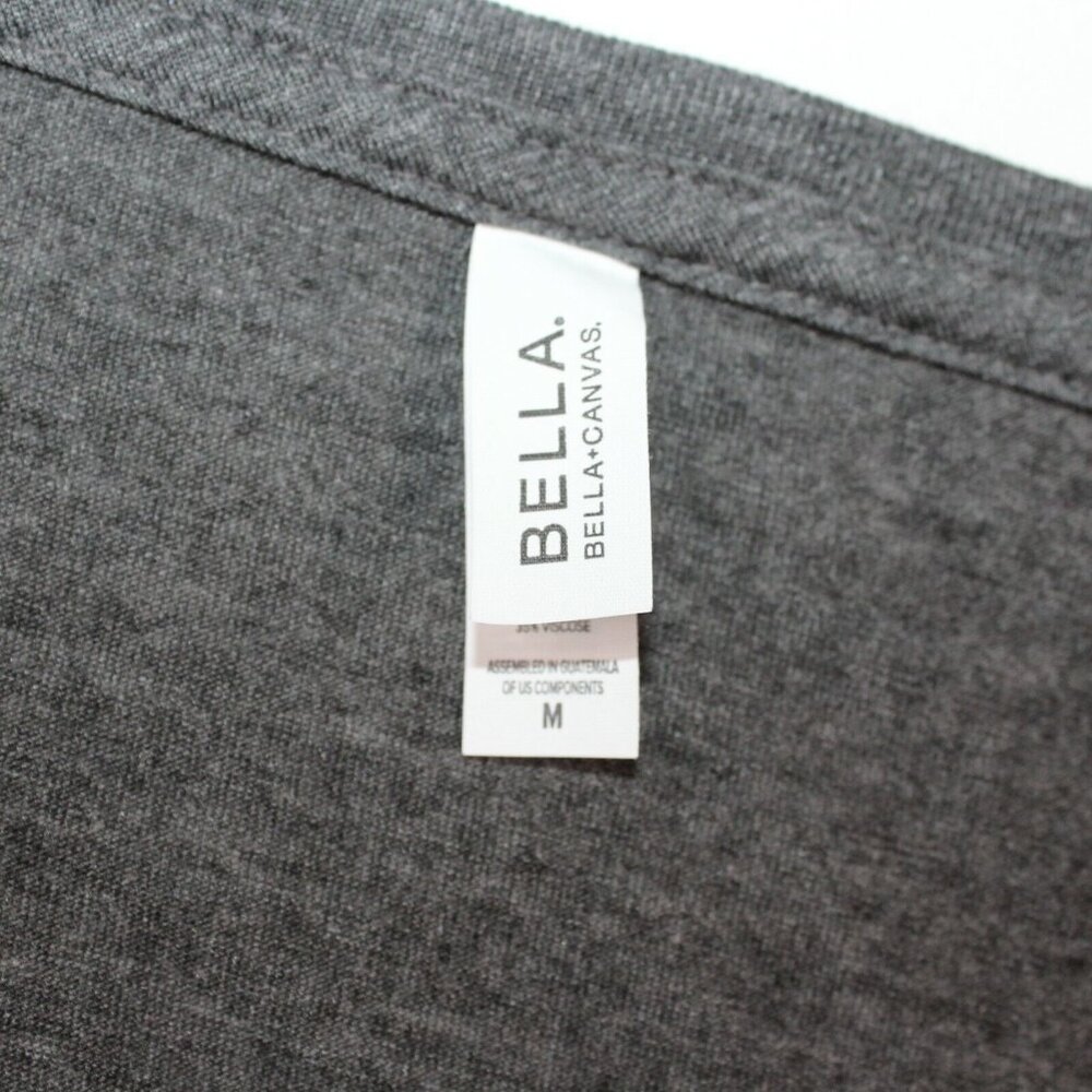 Bella Canvas Medium Girl Strong Red Rhinestone Graphic Gray Embellished Shirt - Picture 10 of 10